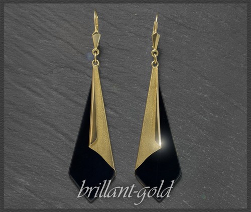 Gold onyx ohrringe aus - aus, 333