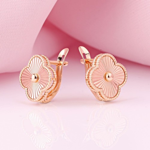 Ohrringe blume klee rose - ,