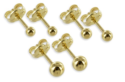 Echt gold kugel ohrstecker - gold, ***