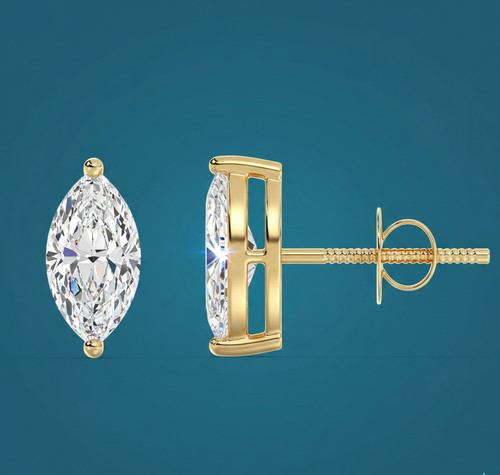 Marquise diamant ohrringe 14k - ohrringe,