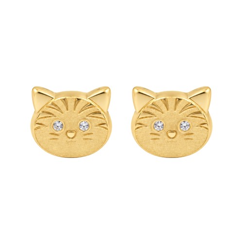 Ohrringe katzen gelbgold - ohrringe,