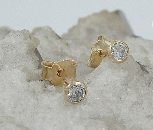 Echt gold ohrstecker mit 1 - gold,