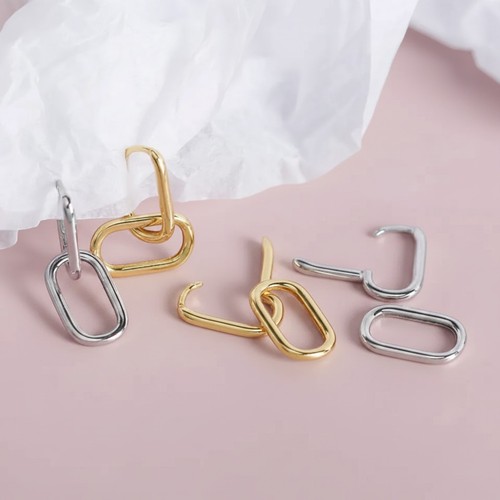 Rechteckige creolen sterling - creolen,