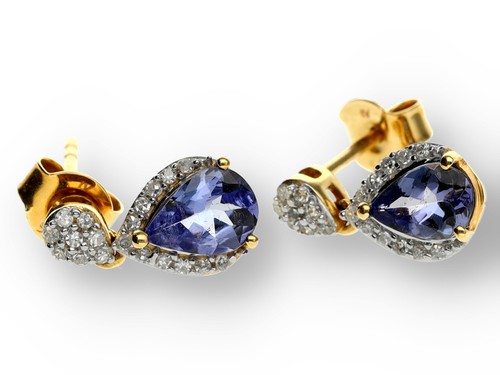 Tansanit diamant ohrstecker - diamant,