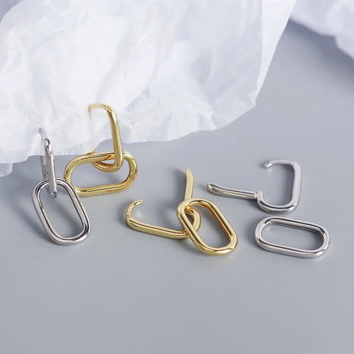 Rechteck creolen sterling - rechteck,