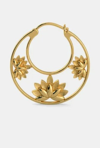 14k gold blumen creolen - 14k,