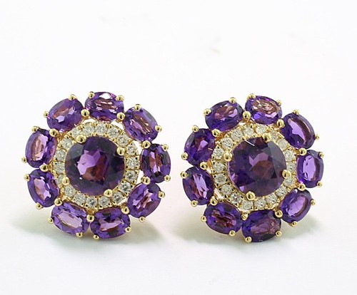 Amethyst brillant ohrringe - amethyst,