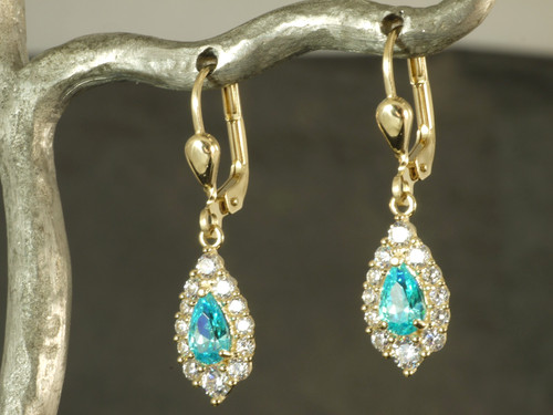 333 gold ohrringe mit sky - gold, blue